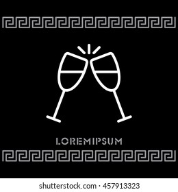 Web line icon. Glasses of champagne.