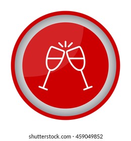 Web line icon. Glasses of champagne.