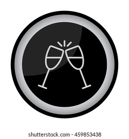 Web line icon. Glasses of champagne.