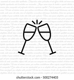 Web line icon. Glasses of champagne.