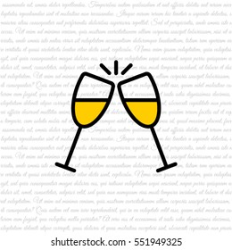 Web line icon. Glasses of champagne