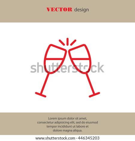 Web line icon. Glasses of champagne.