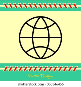 Web line icon. Globe