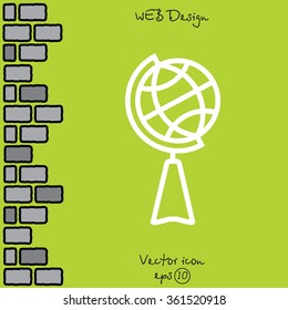 Web line icon. Globe