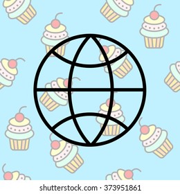 Web line icon. Globe