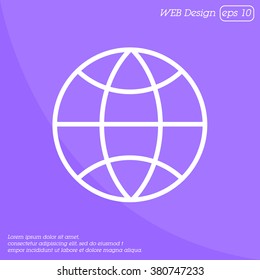 Web line icon. Globe