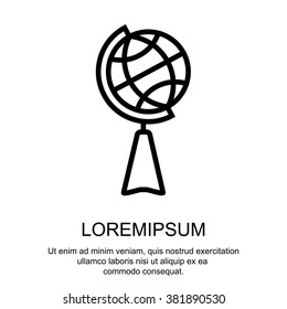 Web line icon. Globe