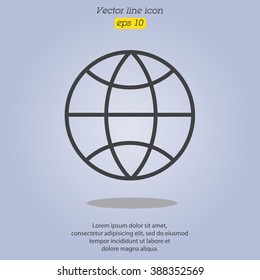 Web line icon. Globe