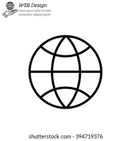 Web line icon. Globe