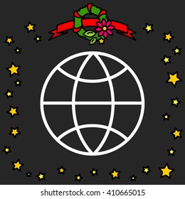 Web line icon. Globe