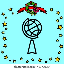 Web line icon. Globe