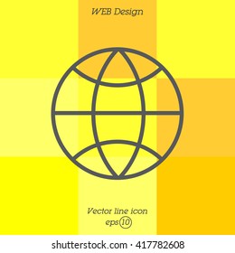 Web line icon. Globe