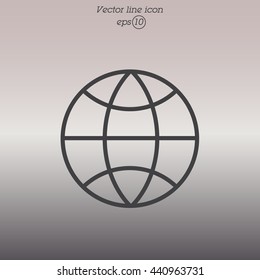 Web line icon. Globe