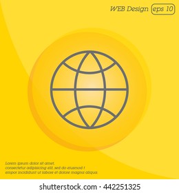 Web line icon. Globe