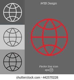 Web line icon. Globe
