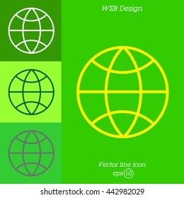 Web line icon. Globe