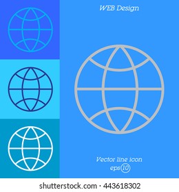 Web line icon. Globe