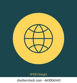 Web line icon. Globe
