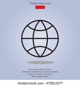 Web line icon. Globe