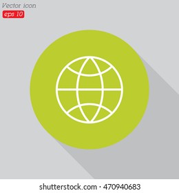 Web line icon. Globe