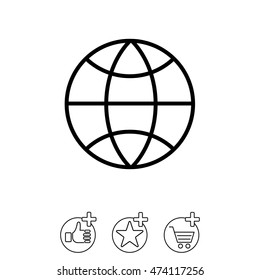 Web line icon. Globe