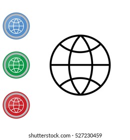 Web line icon. Globe