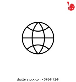 Web line icon. Globe