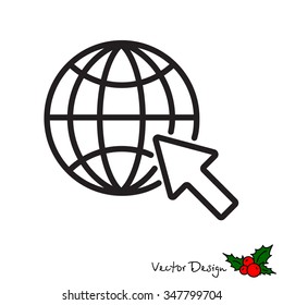 Web line icon. Globe, go to web