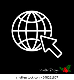 Web line icon. Globe, go to web