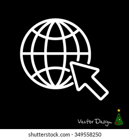 Web line icon. Globe, go to web