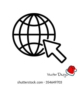 Web line icon. Globe, go to web