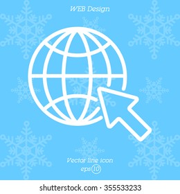 Web line icon. Globe, go to web