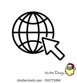 Web line icon. Globe, go to web