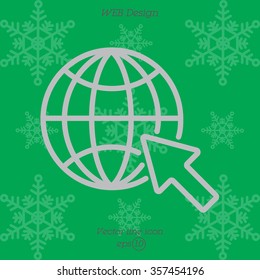 Web line icon. Globe, go to web