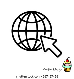 Web line icon. Globe, go to web