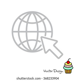 Web line icon. Globe, go to web