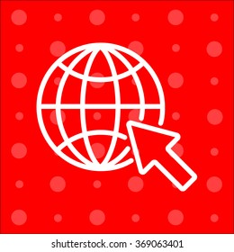 Web line icon. Globe, go to web