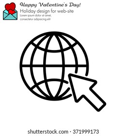 Web line icon. Globe, go to web