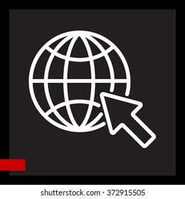 Web line icon. Globe, go to web