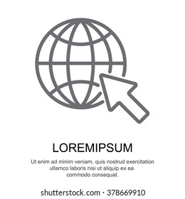 Web line icon. Globe, go to web