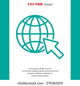 Web line icon. Globe, go to web