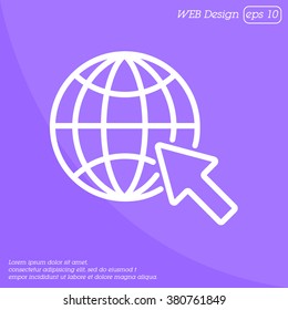 Web line icon. Globe, go to web