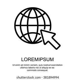 Web line icon. Globe, go to web
