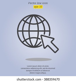 Web line icon. Globe, go to web