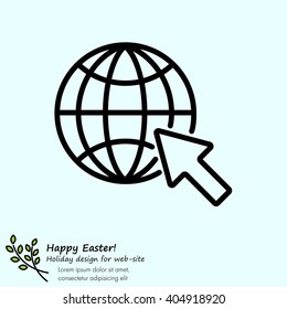 Web line icon. Globe, go to web