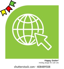 Web line icon. Globe, go to web