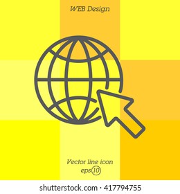 Web line icon. Globe, go to web