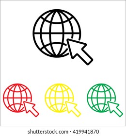 Web line icon. Globe, go to web
