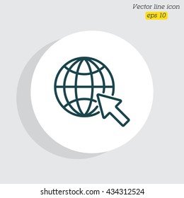 Web line icon. Globe, go to web