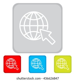 Web line icon. Globe, go to web